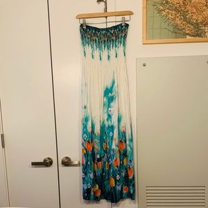 Floral Summer Strapless Dress